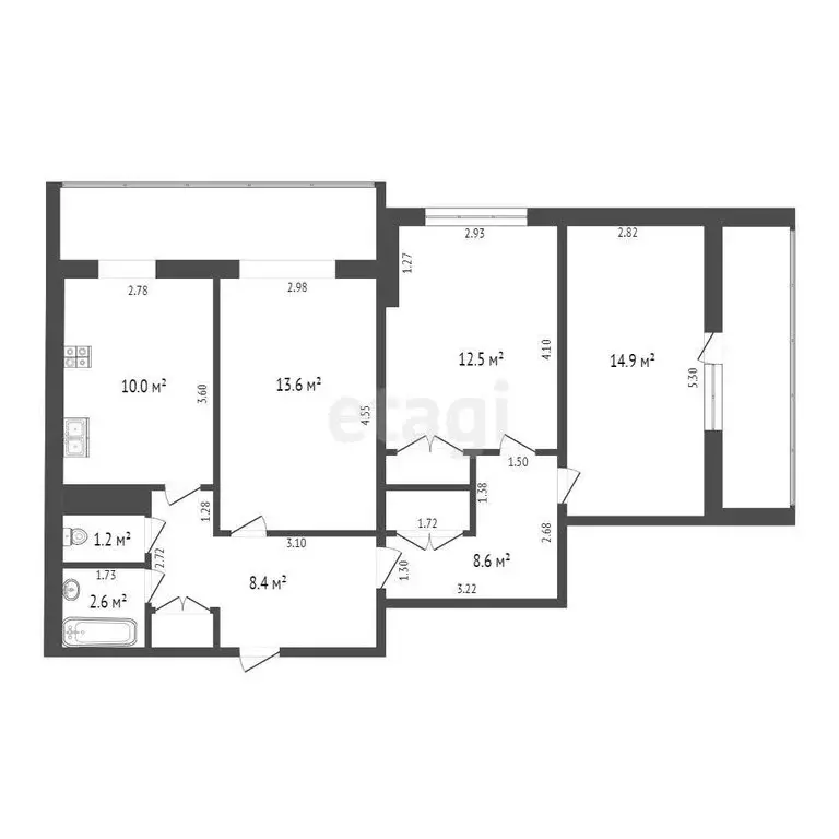 3-комнатная квартира: Самара, Полевая улица, 50 (77.8 м) - Фото 0