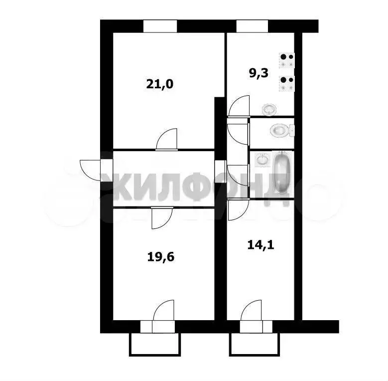 3-к. квартира, 80,7 м, 3/3 эт. - Фото 0