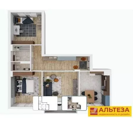 3-комнатная квартира: Балтийск, Московская улица, 16Ак1 (86 м) - Фото 1