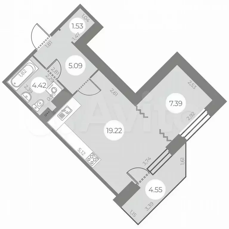 Квартира-студия, 39 м, 20/20 эт. - Фото 0