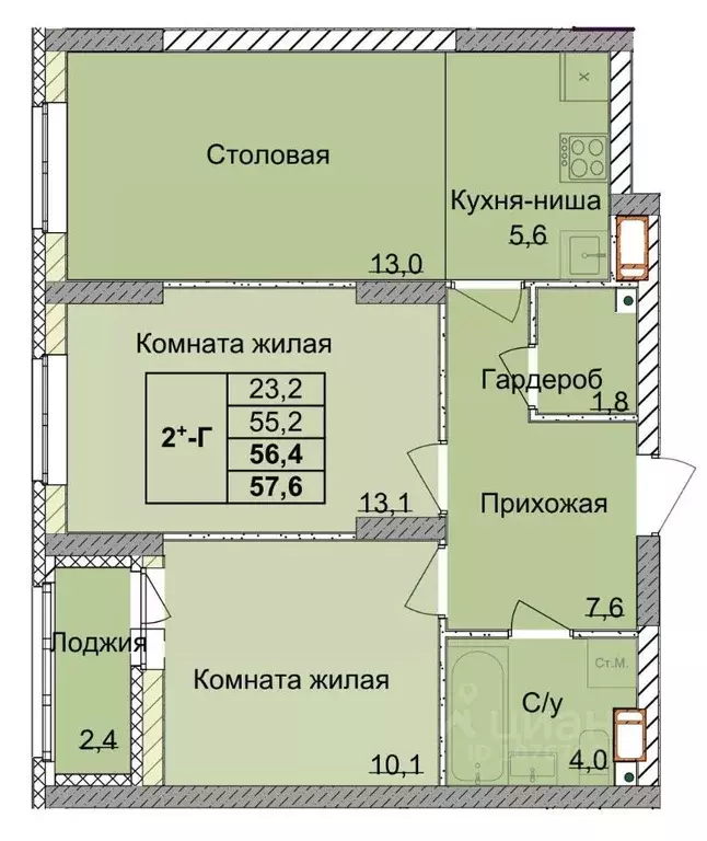 2-к кв. Нижегородская область, Нижний Новгород 1-я Оранжерейная ул. ... - Фото 0