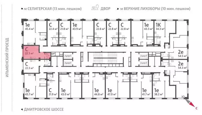 Квартира-студия, 22,4 м, 28/32 эт. - Фото 1