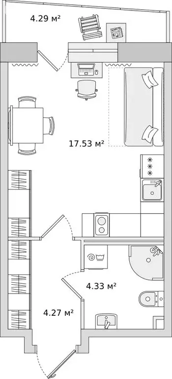 Квартира-студия: Бугры, Тихая улица, 5к1 (26.3 м) - Фото 0