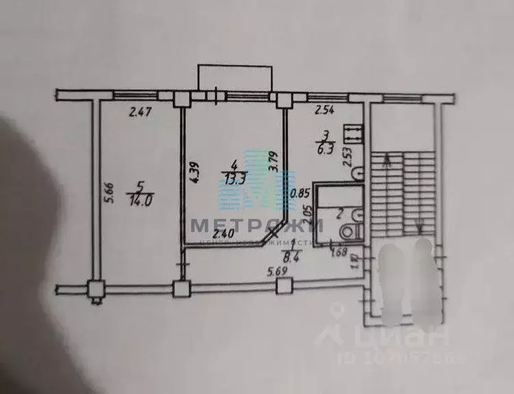 2-к кв. Калужская область, Калуга ул. Чехова, 17 (45.0 м) - Фото 2