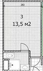 Квартира-студия, 13,6 м, 1/12 эт. - Фото 0