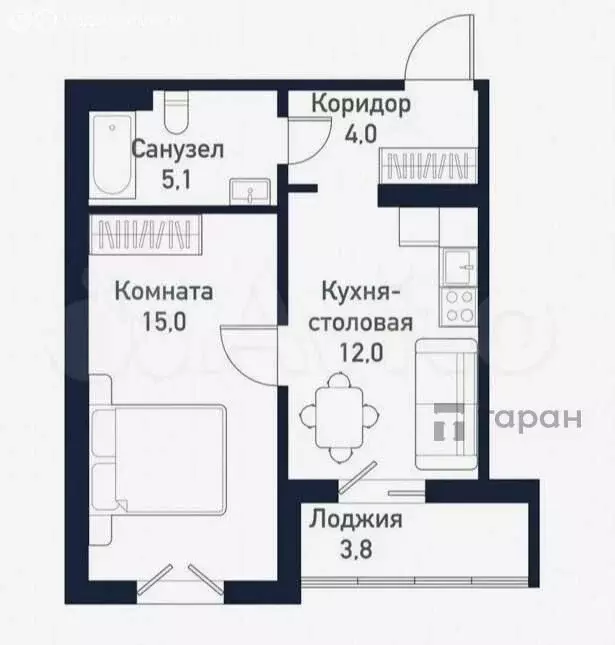 2-комнатная квартира: Челябинский городской округ, посёлок ... - Фото 0