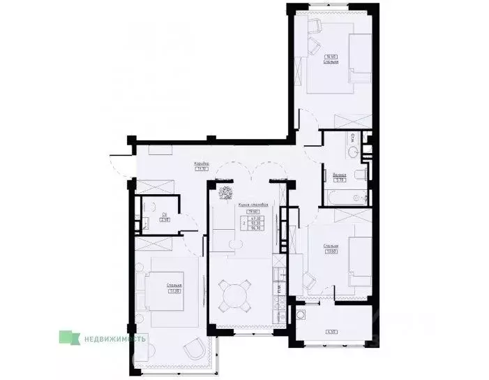 3-к кв. Ставропольский край, Ставрополь Полевая ул., 178стр1 (98.1 м) - Фото 1