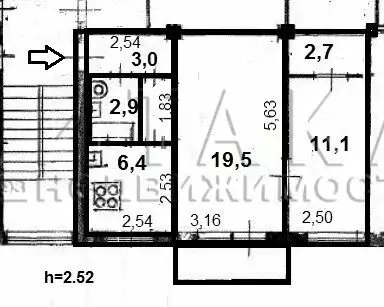 2-комнатная квартира: Санкт-Петербург, Тихорецкий проспект, 9к2 (45.6 ... - Фото 2