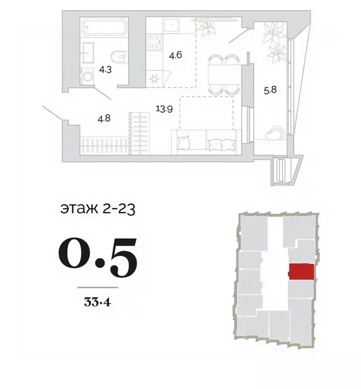 1-к кв. Пензенская область, Пенза проезд 2-й Свердлова, 4 (33.4 м) - Фото 0