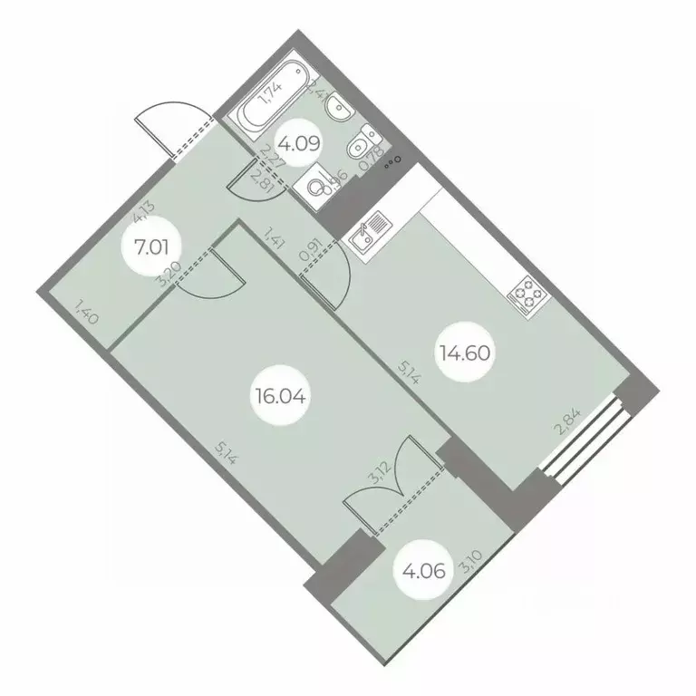 1-к кв. Санкт-Петербург ул. Маршала Захарова, 8 (43.77 м) - Фото 0