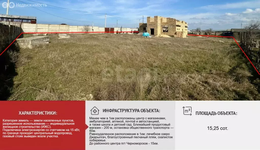 Участок в Межводное, Садовая улица (15.25 м) - Фото 1