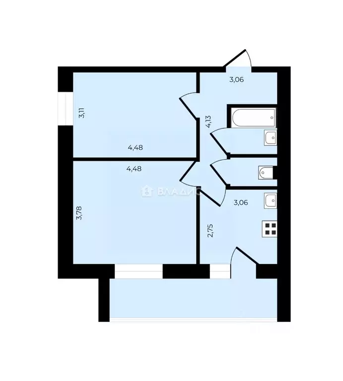 2-к кв. Владимирская область, Владимир ул. Диктора Левитана, 48 (50.9 ... - Фото 2