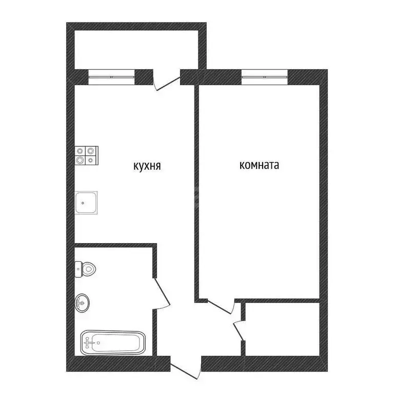 1-комнатная квартира: Кириши, улица Нефтехимиков, 24А (41 м) - Фото 1