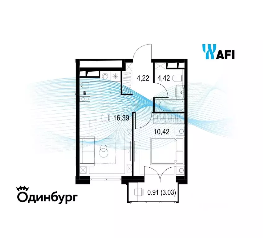 1-к кв. Московская область, Одинцово Одинбург жилой комплекс, 4А (36.3 ... - Фото 1