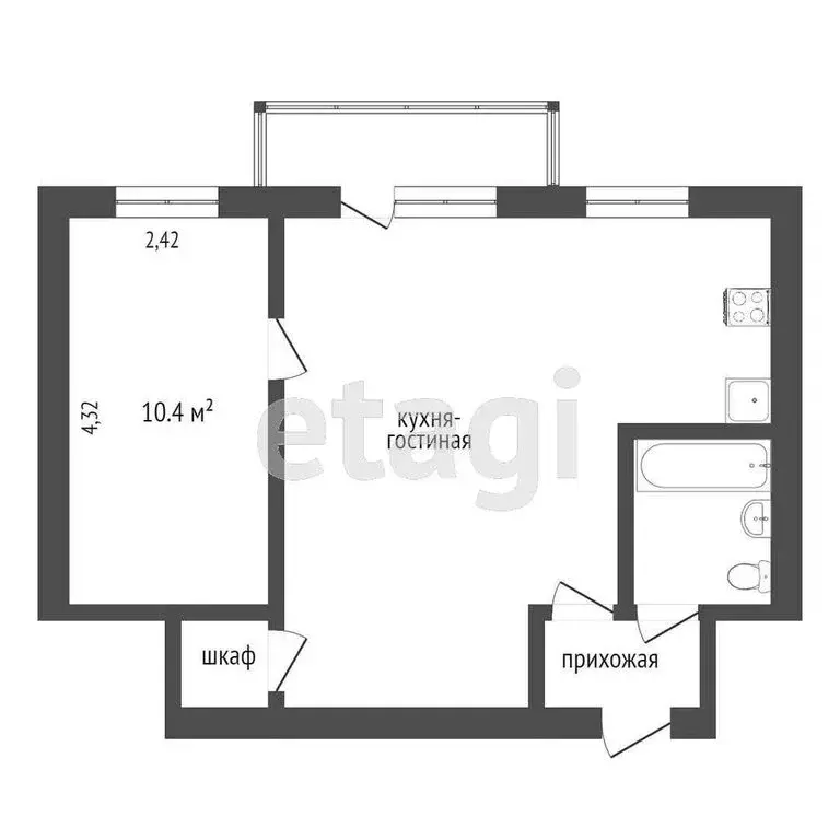 2-комнатная квартира: Омск, Полковая улица, 28 (41 м) - Фото 0