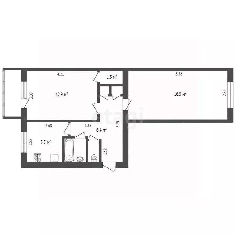 2-к кв. Хабаровский край, Хабаровск Имени Горького мкр, ул. ... - Фото 2