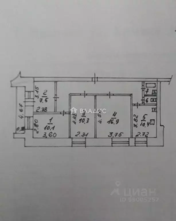 3-к кв. Ивановская область, Иваново ул. Ермака, 43 (73.3 м) - Фото 2