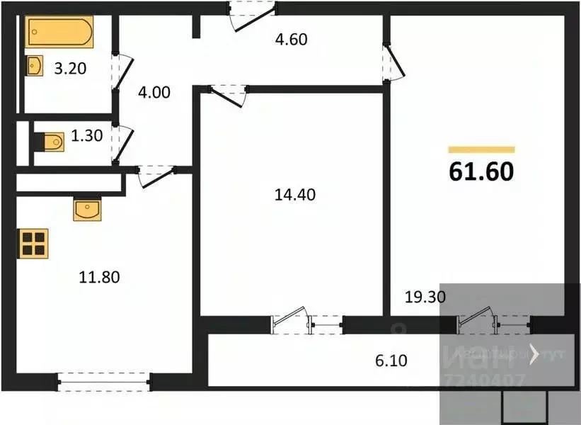 2-к кв. Воронежская область, Воронеж ул. Загоровского, 5/4 (61.6 м) - Фото 0