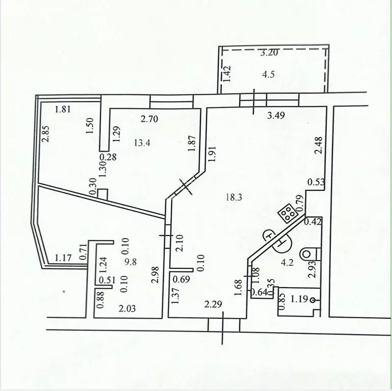 2-комнатная квартира: Сочи, микрорайон Новый Сочи, Санаторная улица, ... - Фото 2