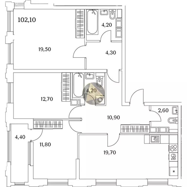 3-комнатная квартира: Санкт-Петербург, Планерная улица, 99 (102.1 м) - Фото 1