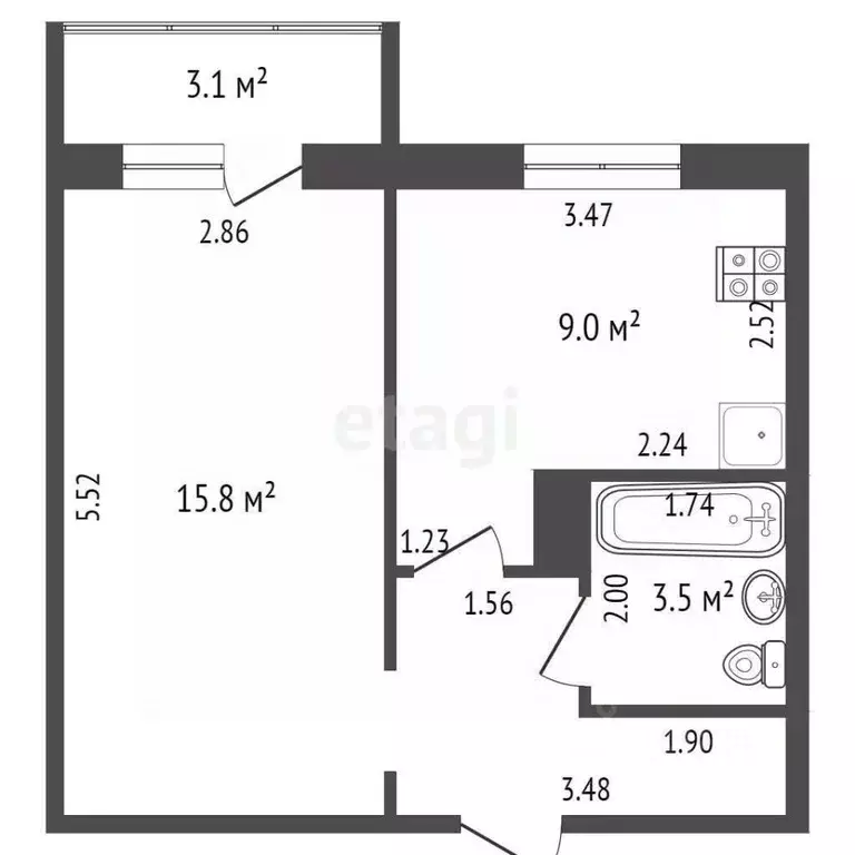 1-к кв. Мордовия, Саранск ул. Косарева, 81 (33.9 м) - Фото 1