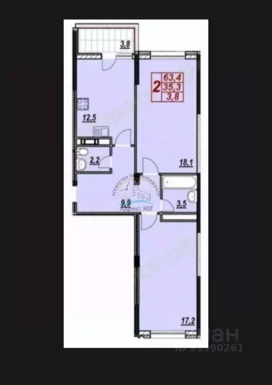 2-к кв. Краснодарский край, Анапа Крестьянская ул. (67.0 м) - Фото 2