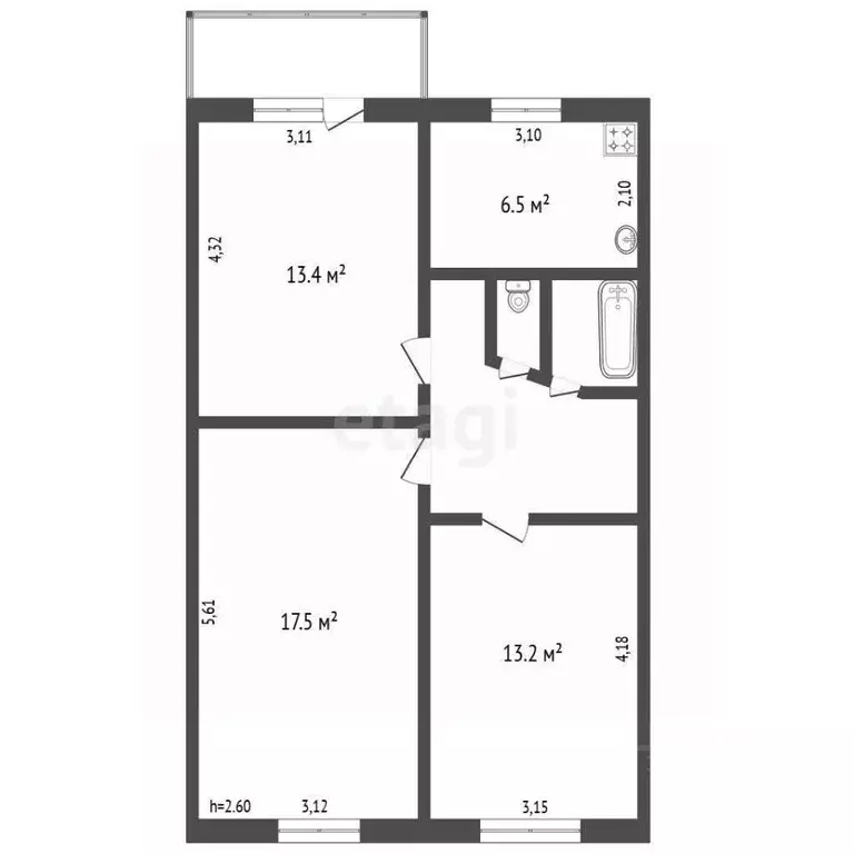3-к кв. Владимирская область, Ковров Московская ул., 4 (61.3 м) - Фото 0