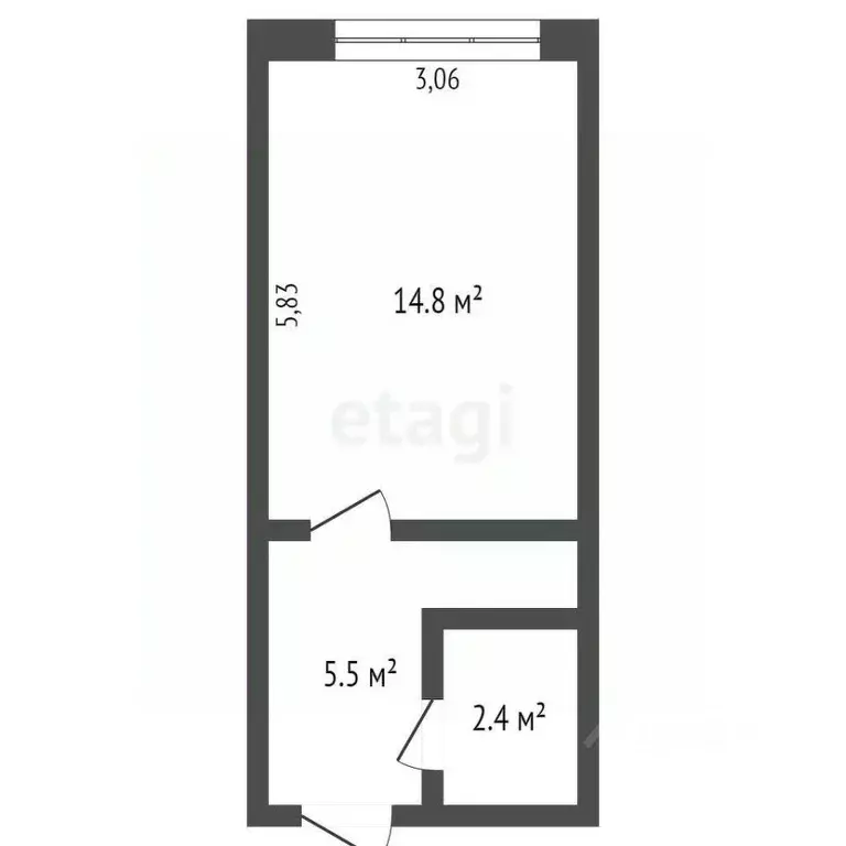 Студия Кемеровская область, Кемерово Ленинградский просп., 5 (22.7 м) - Фото 2