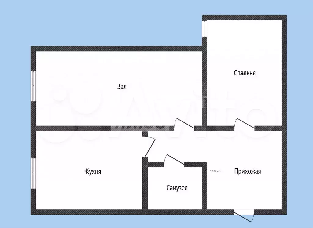 2-к. квартира, 60 м, 4/5 эт. - Фото 0