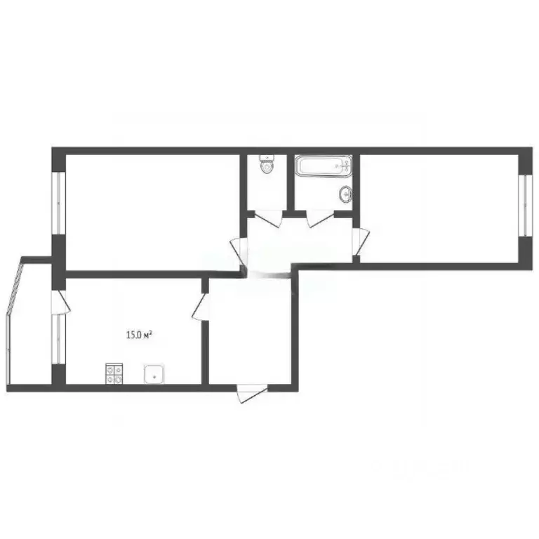 2-к кв. Тюменская область, Тюмень Антипино мкр, ул. Беловежская, 7 ... - Фото 2