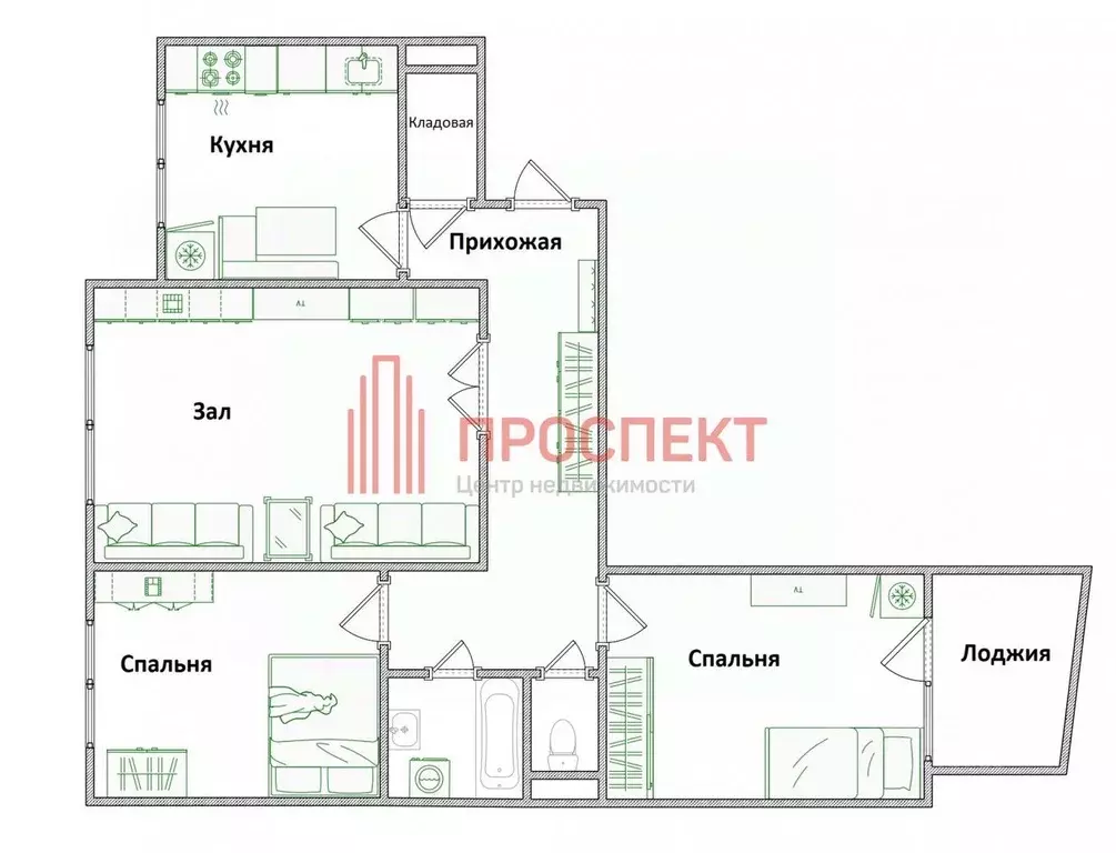 3-к кв. Пензенская область, Пенза ул. Глазунова, 6 (62.9 м) - Фото 1