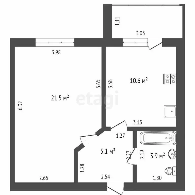 1-комнатная квартира: Ижевск, улица Академика Павлова, 41 (35.9 м) - Фото 1