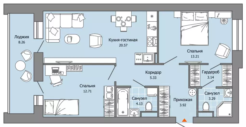2-к кв. Пермский край, Пермь ул. Дзержинского, 35А (70.0 м) - Фото 1