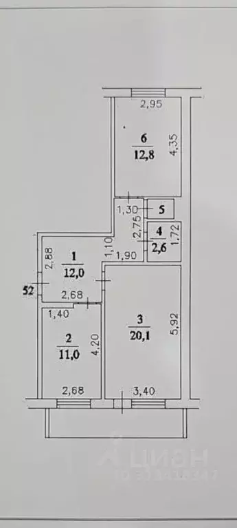 2-к кв. Кемеровская область, Кемерово ул. Дружбы, 17 (60.0 м) - Фото 1