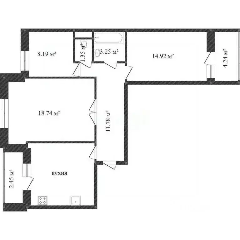 3-к кв. Костромская область, Кострома ул. Ивана Сусанина, 30 (71.7 м) - Фото 2