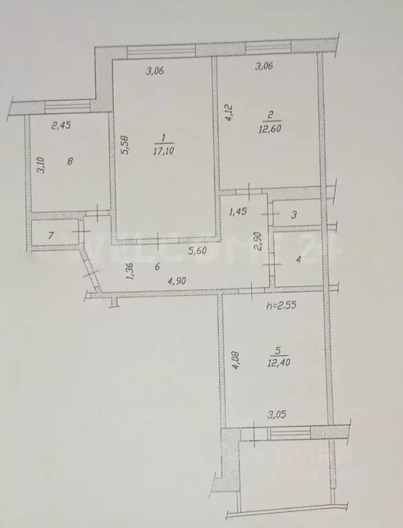 3-к кв. Чувашия, Чебоксары ул. Ленинского Комсомола, 58 (64.8 м) - Фото 2