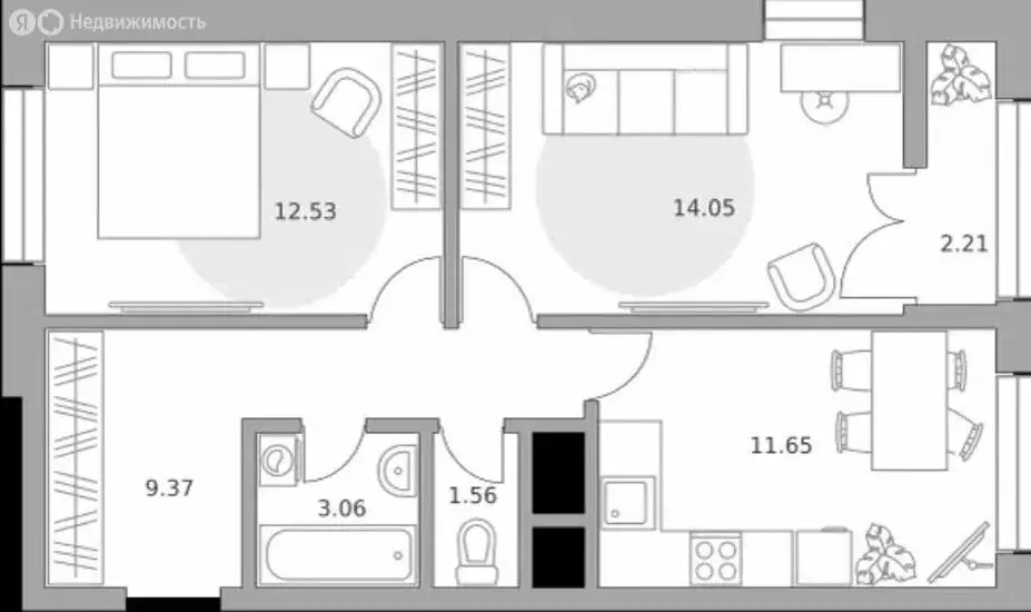 2-комнатная квартира: Балашиха, Трубецкая улица, 8 (55 м) - Фото 1