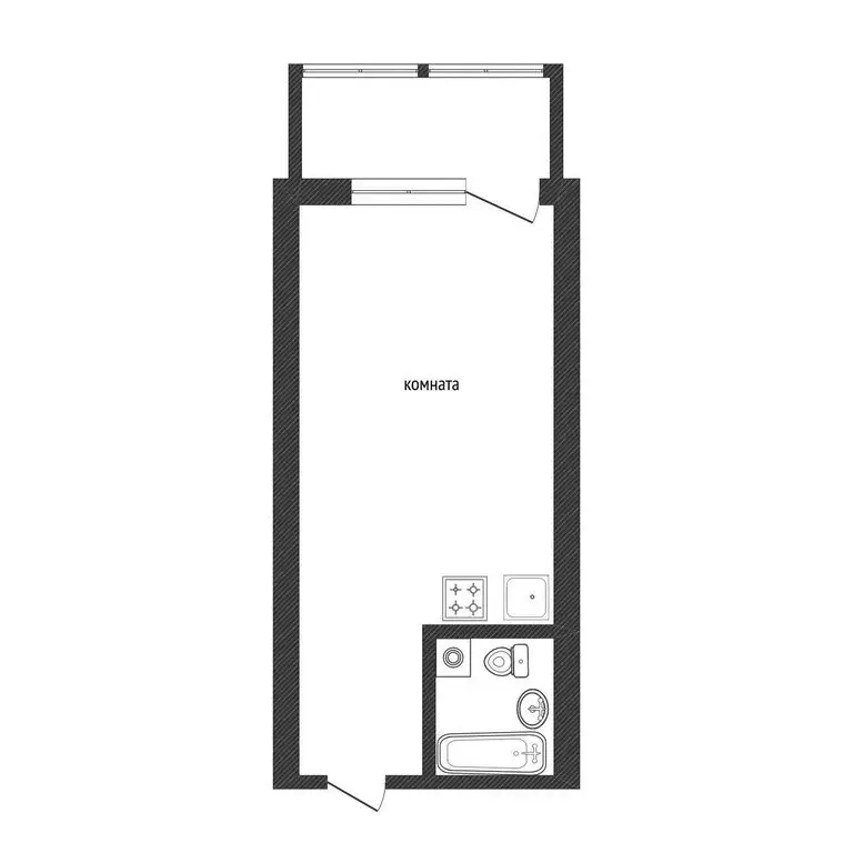 Квартира-студия: Воронеж, улица 45-й Стрелковой Дивизии, 232/1 (28 м) - Фото 1