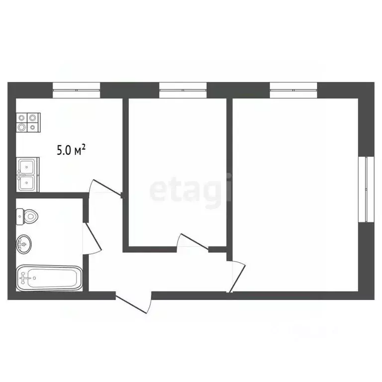 2-к кв. Ярославская область, Рыбинск Целинная ул., 6А (42.5 м) - Фото 1