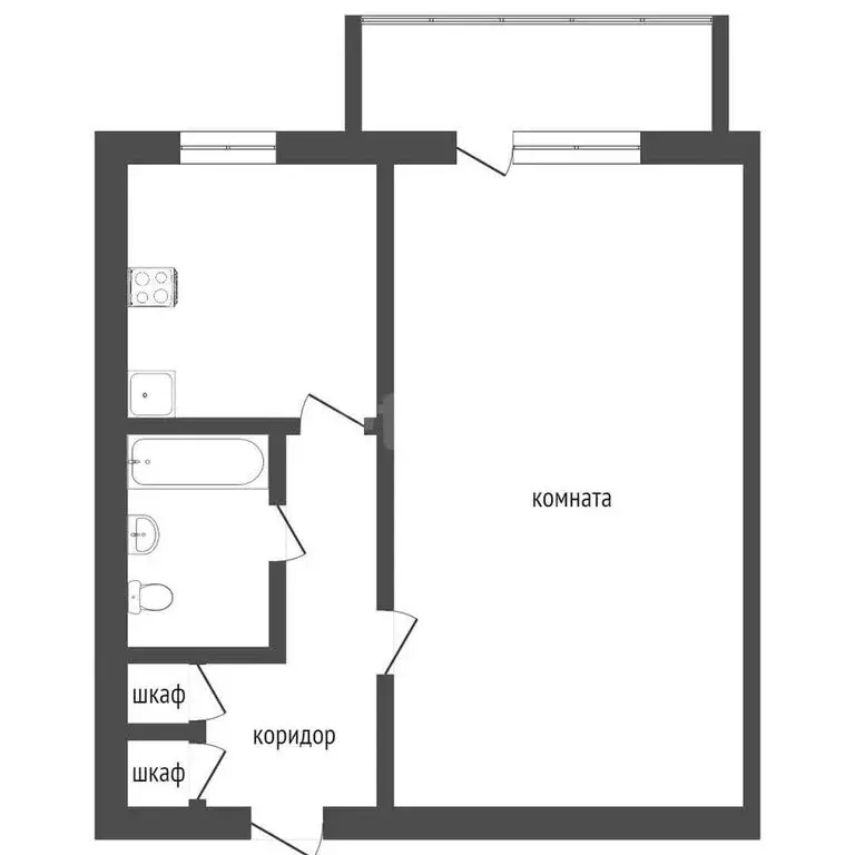 1-комнатная квартира: Ишим, улица Одоевского, 27 (29.8 м) - Фото 1