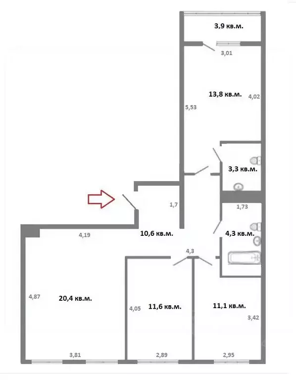 4-к кв. Свердловская область, Екатеринбург ул. Лучистая, 6 (75.1 м) - Фото 1