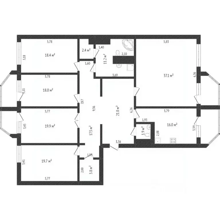 5-к кв. Кемеровская область, Кемерово ул. Тухачевского, 45 (200.5 м) - Фото 2