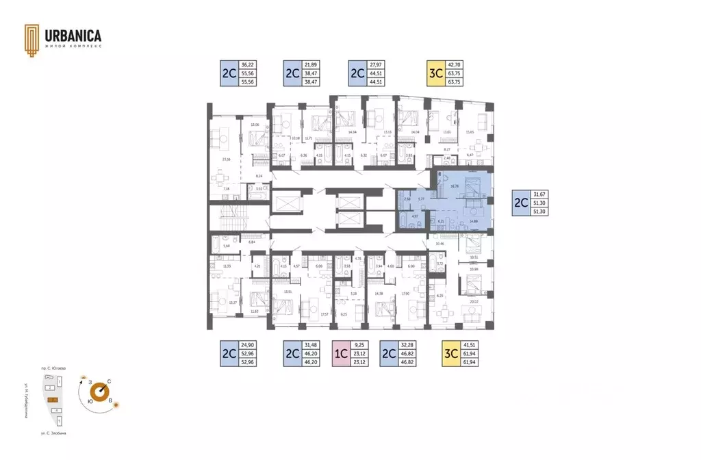 2-к кв. Башкортостан, Уфа Зеленая Роща жилрайон, Урбаника жилой ... - Фото 1