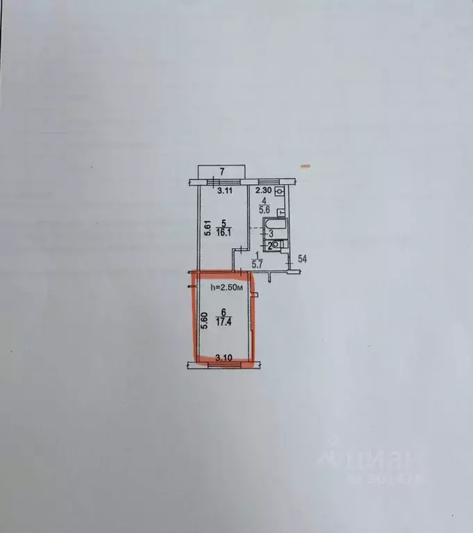 Комната, 17.39 м - Фото 1
