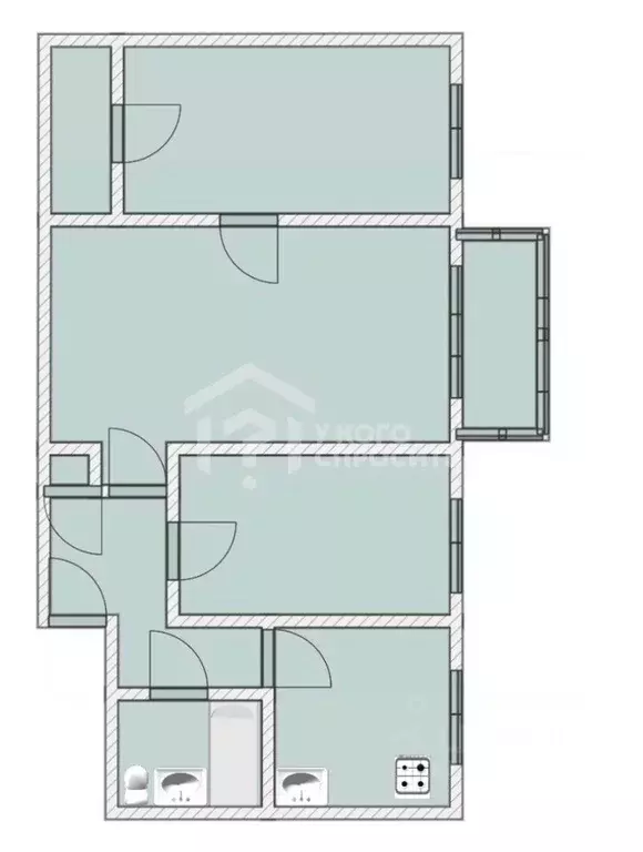 3-к кв. Санкт-Петербург Новоизмайловский просп., 57 (55.7 м) - Фото 2