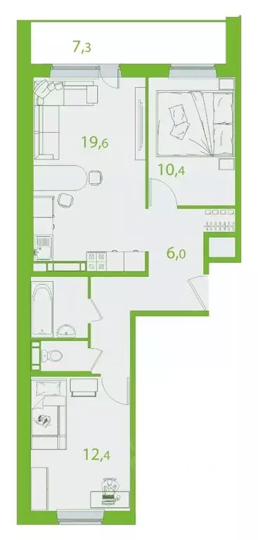 3-к кв. Томская область, Томск ул. Пришвина, 52 (57.3 м) - Фото 0