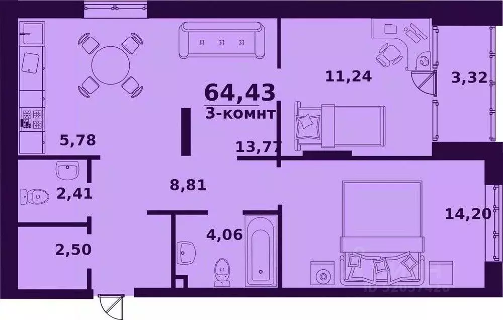 3-к кв. Ульяновская область, Ульяновск ул. Народного учителя Латышева, ... - Фото 0