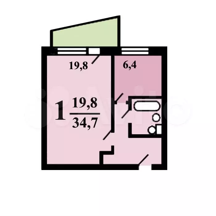 1-к. квартира, 35 м, 3/9 эт. - Фото 0