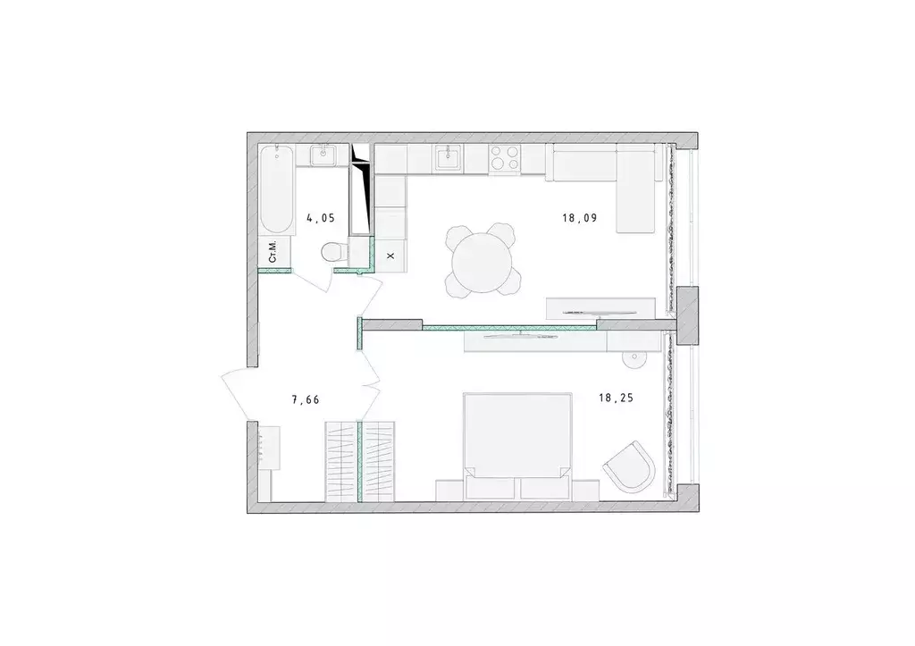 1-к кв. Московская область, Пушкино Ярославское ш., 194 (48.0 м) - Фото 1