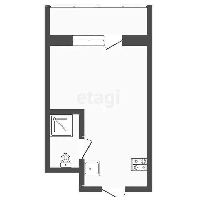 Квартира-студия: Тюмень, улица Энергетиков, 60А (17.4 м) - Фото 1